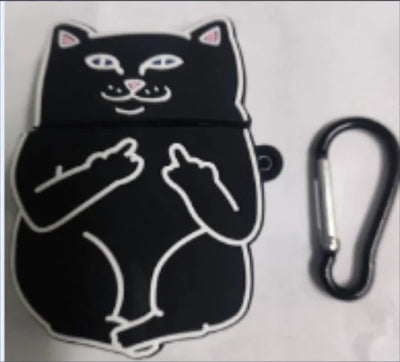 Funny Cat Middle Finger Case for Apple AirPods