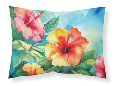 Hawaii Hawaiian Hibiscus in Watercolor Standard Pillowcase